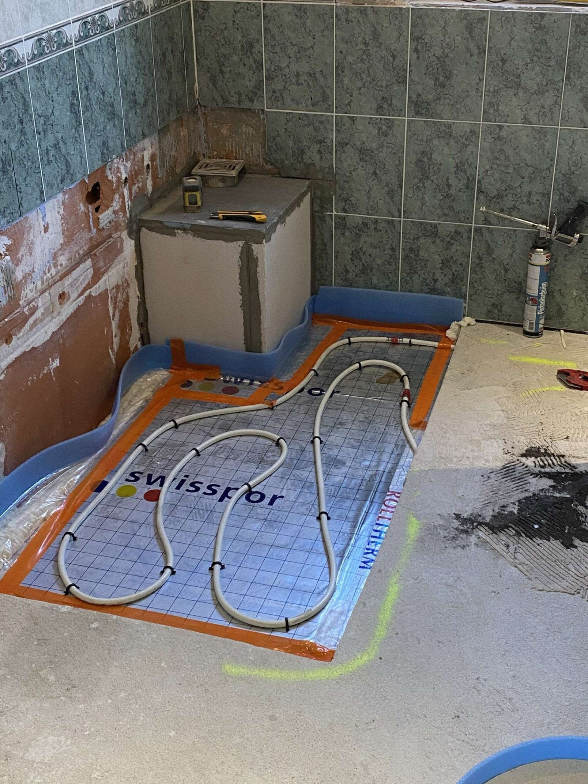 Mise en place isolant et plancher chauffant - après